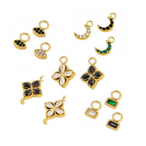 Micro Pave zircon Charms | 18K PVD mạ vàng thép không gỉ & đầy màu sắc <span class=keywords><strong>Cubic</strong></span> <span class=keywords><strong>Zirconia</strong></span> Mặt dây chuyền cho Diy đồ trang sức làm - Product Image 5