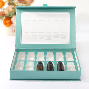 Peacock Blue Magnetic Paper Box Plastic Lined <b>Tray</b> Base for Cosmetics Gifts Skin Care Packaging - Product Image 5