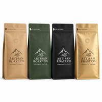Sacs à café en papier kraft imprimés sur mesure en gros avec valve unidirectionnelle et fermeture éclair refermable pour emballage alimentaire