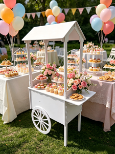 Carrito <span class=keywords><strong>de</strong></span> Dulces <span class=keywords><strong>de</strong></span> PVC Blanco Personalizado con Diseño <span class=keywords><strong>de</strong></span> Flores, Simple, para Uso en Interiores, Decoración para Fiestas <span class=keywords><strong>de</strong></span> Navidad Infantiles, Eventos y Bodas - Product Image 2