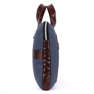 Jute Emboss Blue Brown Laptop <b>Bag</b> Stylish and Durable <b>Bag</b> for Office Business Travel College & Daily Use - Product Image 3