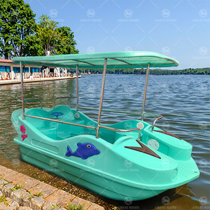 Bateau à pédales 4 places en plastique PE pour enfants, parcs, stations balnéaires <span class=keywords><strong>et</strong></span> location commerciale aquatique - Product Image 3