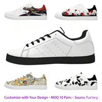 Chaussures de skate à lacets personnalisées, service d'échantillonnage sur mesure, livraison rapide, baskets basses personnalisées avec empeigne en PU imprimée pour hommes
