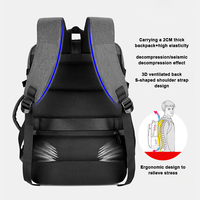 Sac à dos de luxe noir unisexe pour homme, idéal pour le bureau, les loisirs, les voyages de week-end, approuvé pour les vols, avec port USB