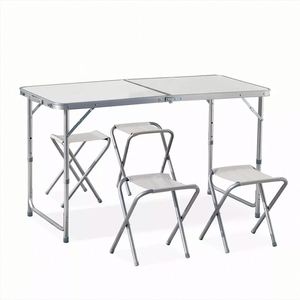 Ensemble de meubles de jardin en aluminium portables, table pliante de camping en métal, chaises pliantes pour pique-nique en plein air - Product Image 1