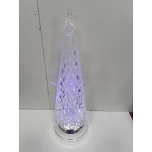 Christmas <b>Tree</b> Glass Cone Multicolored Led <b>Lights</b> Tabletop Indoor Decoration 13.5 In Easy Installation Lightweight - Product Image 1