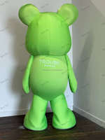 Costume de mascotte d'ours vert professionnel personnalisé Blue Sky pour adulte, personnage ambulant, mascotte d'ours vert de dessin animé pour promotion de marque