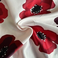 Kain Satin Bermotif Bunga Kelas Atas 50D*75D untuk Gaun dan Rok Kasual