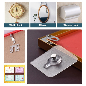 Ganci e binari autoadesivi in PVC ecologico da parete per appendiabiti da bagno e appendere quadri - Product Image 3