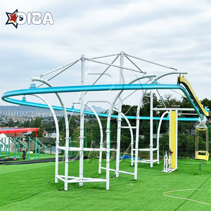Juegos para niños Zip Line interior Parque de atracciones Montaña rusa Trampolín Sin alimentación Zip Line Montaña rusa - Product Image 1