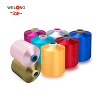 Fil teint 100 % polyester recyclé écologique Optique/RW/DDB/Couleur 75D/72F DTY SIM NIM HIM SD/BRT pour tissage et tricotage chaîne/mèche