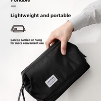 Trousse de Toilette Homme Personnalisée avec Fermeture Éclair pour Voyage, Organisateur de Douche Portable à Séparation Humide-Sèche, Pochette de Maquillage de Voyage pour Homme