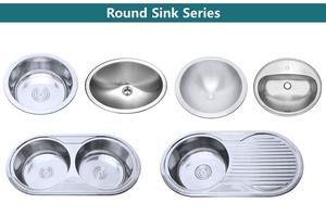 CUPC <span class=keywords><strong>Mini</strong></span> évier en acier inoxydable 304 à une cuve lavabo à <span class=keywords><strong>main</strong></span> pour salle de bain et cuisine Design rond avec deux trous - Product Image 5