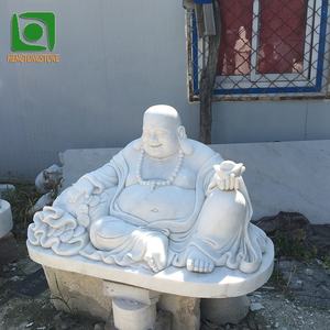 Patung Buddha Tertawa Marmer Gaya Cina Dekoratif Religius - Product Image 3