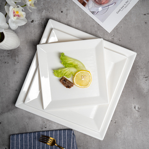 <span class=keywords><strong>Assiette</strong></span> <span class=keywords><strong>carrée</strong></span> en mélamine blanche, vente en gros d'usine, pas cher - Product Image 6