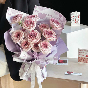 防水加工の厚手のOuyaペーパー、ハートデザインの花柄包装紙、DIY花屋の花束包装資材、Yuyin包装紙 - Product Image 5