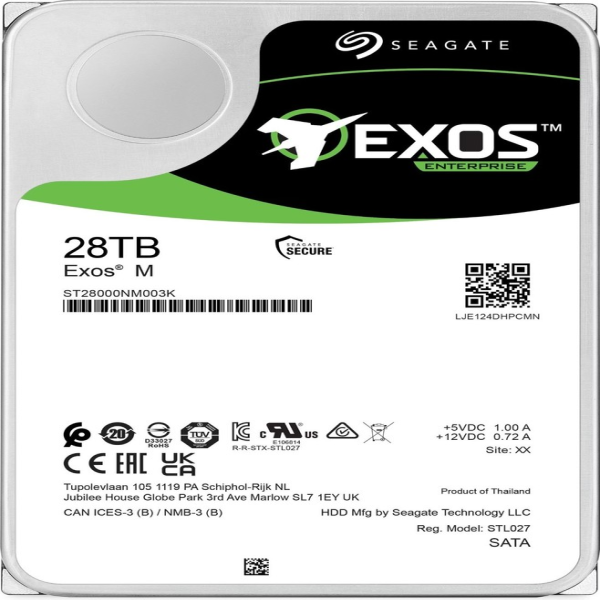 1 Brand New Original Item 28tb Exos M 3.5in Hdd 7200 Rpm Enterprise Hard Drive St28000nm003k Plc