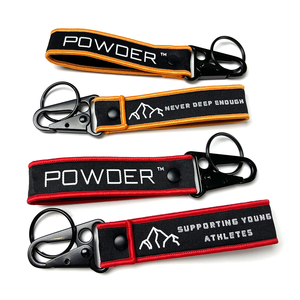 Karabiner-Kurzarmband-Schlüsselanhänger mit individuellem Logo für Adlerhaken & personalisierte gewebte bestickte Armbänder - Product Image 5