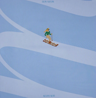 Tapis de Mahjong américain antidérapant à motif ski alpin, couverture de table de jeu carrée pour les rassemblements familiaux de Mahjong