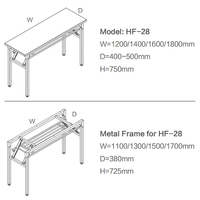 Bureau pliant en métal moderne et minimaliste LIWEI, table modulaire pour bureau, étude et formation informatique, directement de l'usine