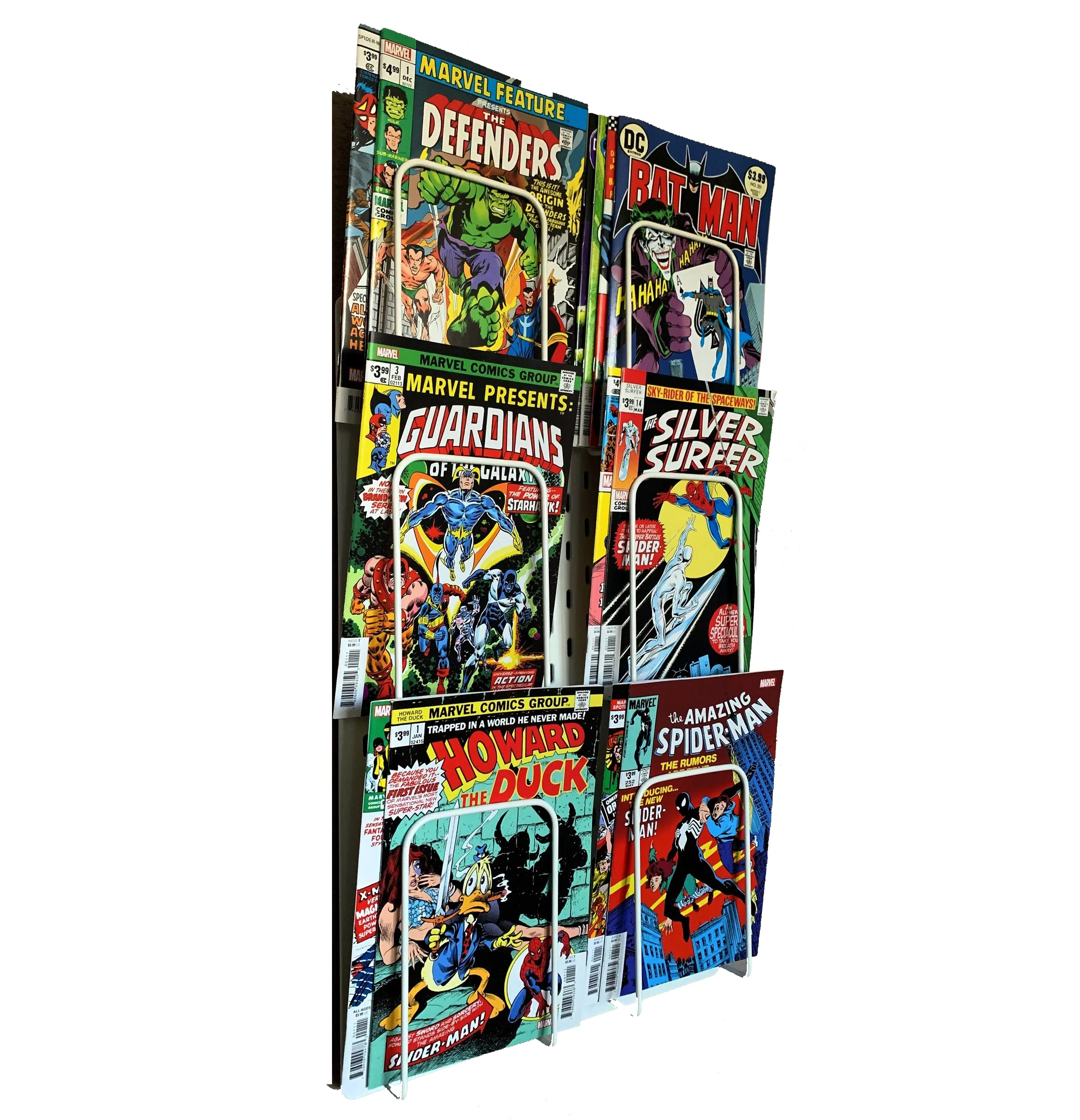 Wall Mounted Comic Book Display Rack Metal Comic Book Holder for Display and Storage