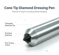Outil de dressage de meules diamantées pour tour CNC, revêtement PVD CVD, dureté 90-95 HRC, couteau de façonnage pointu pour correction
