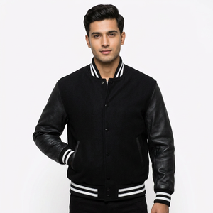 OEM <b>Cheap</b> Price <b>Winter</b> Chenille Embroidery <b>Jacket</b> Letter Patches Leather Sleeves Letterman Baseball Varsity <b>Jackets</b> For Men - Product Image 1