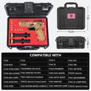 Custodia per pistola impermeabile KHC TSA IP67, contiene 1 pistola, 2 caricatori, 10 proiettili, compatibile con le serie Sig P322, M17, M18, <span class=keywords><strong>P226</strong></span>, P229 - Product Image 2