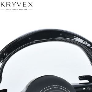 Volant en fibre de carbone 100% réelle + cuir Kryvex pour Mercedes-Benz GLC GLE450 C63 C450 E63 W213 A250 <span class=keywords><strong>AMG</strong></span> Sport etc. - Product Image 6