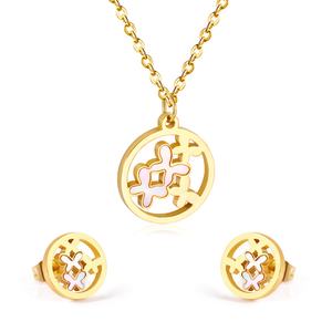 ชุดเครื่องประดับสแตนเลสชุบทอง 18K ประดับเพชรซิคอนแบบกำหนดเอง ยี่ห้อ Ason Fashion Discount สำหรับผู้หญิงและเด็กผู้หญิง - Product Image 6