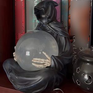 Bola de Cristal del Dios de la <span class=keywords><strong>Muerte</strong></span> - Esfera de Resina Luminosa de Halloween con Base LED, Orbe Gótico de Adivinación para Decoración Oscura <span class=keywords><strong>y</strong></span> Rituales - Product Image 5