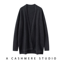 Nouveau style – Cardigan en cachemire doux pour femme, 100 % cachemire, col en V, coupe ample, longueur mi-longue, couleur unie, pull décontracté à superposer
