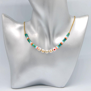 Bohemian phong cách nhập khẩu Miyuki hạt thư Mặt dây chuyền vòng cổ thời trang thép không gỉ và không phai Acrylic vật liệu trang sức - Product Image 1