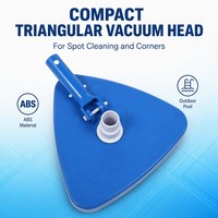 Tête d'aspirateur compacte pour piscine, design triangulaire en ABS, pour le nettoyage des zones difficiles d'accès et des coins