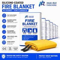 Couverture anti-feu pliable en fibre de verre enduite de silicone avec boîte de rangement