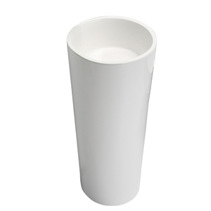 Lavabo a colonna rotondo bianco in ceramica liscia, nuovo design tradizionale, per bagno hotel, uso commerciale - Product Image 2