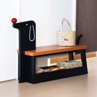 Banc à chaussures ergonomique en bois, durable et écologique, en forme de chien de dessin animé, idéal pour l'entrée de petite villa