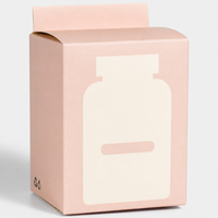   Boîte d'emballage de compléments alimentaires rose clair écologique avec logo personnalisé, boîte de capsules nutritionnelles de qualité supérieure pour vitamines et protéines pour femmes
