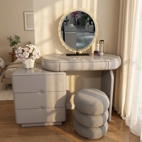 Nouvelle commode multifonction en bois pour chambre à coucher 2026, coiffeuse de salon avec éclairage LED, vente en gros
