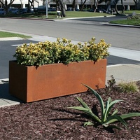 Jardinière rectangulaire en aluminium thermolaqué imperméable, pots de fleurs durables pour jardin, taille et couleur personnalisables, style minimaliste pour la maison