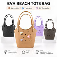Sac de plage en EVA 39x16x36cm, imperméable, léger, à décorer soi-même, sac à main ouvert pour les vacances d'été, vente en gros