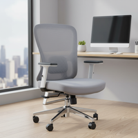 Chaise de bureau ergonomique pivotante exécutive minimaliste avec coussin de siège extra-large et hauteur réglable