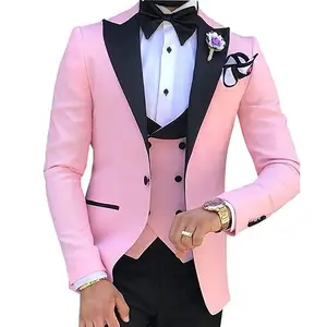 Yeni varış yüksek kalite 3 parça düğün iş damat Blazers erkek takım elbise giymek