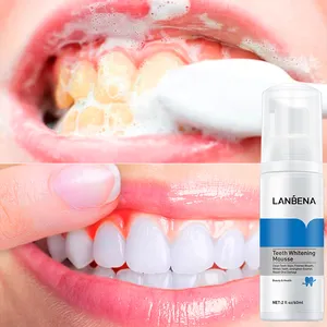 LANBENA sıcak satış diş beyazlatma Mousse diş temizleme beyaz Oral hijyen diş aracı ağartma lekeleri kaldırmak diş macunu köpük