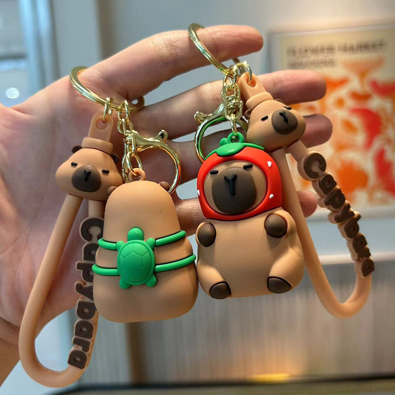 カピバラキーホルダーチャイルドキーリングかわいいカピバラ