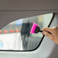 Nettoyeur de raclette de verre en caoutchouc de silicone pour vitres avec long manche