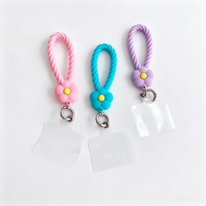 Mobile Pendant, Cute Flower Pendant, Silicone Party Gift, Hemp <b>Rope</b> <b>Bracelet</b> Pendant, Keychain, Anti Loss and Anti Drop - Product Image 2