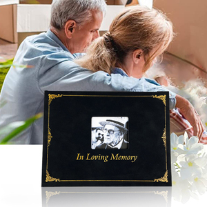 Vàng dập nổi da bìa cứng máy tính xách tay chữ ký và bộ nhớ cuốn sách cho đám tang bao gồm hình ảnh Túi - Product Image 5