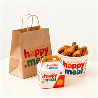 Envases Desechables para Comida Rápida para Llevar, Cajas de Papel para Alimentos, Contenedor Personalizado para Papas Fritas, Cajas para Pollo Frito
