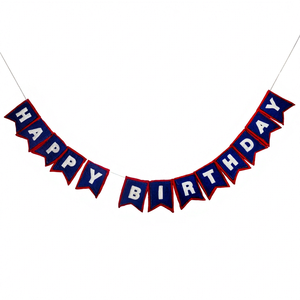 Bannière suspendue en feutre joyeux anniversaire, fournitures de décorations en feutre de haute qualité, guirlande colorée, nom personnalisé, couleur disponible - Product Image 1